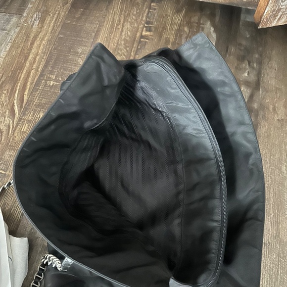 VINTAGE PRADA CHAIN HANDLE TOTE HANDBAG NYLON VELA PURSE - Picture 5 of 5